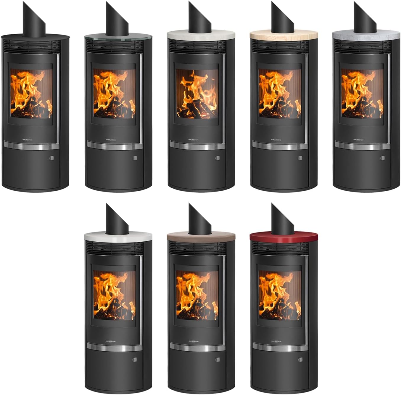 Oranier 5793 50 Rota Top 2.0 Kaminofen Stahl Schwarz / A+