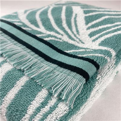Linge de toilette motifs feuilles tropicales - 450 g/m²