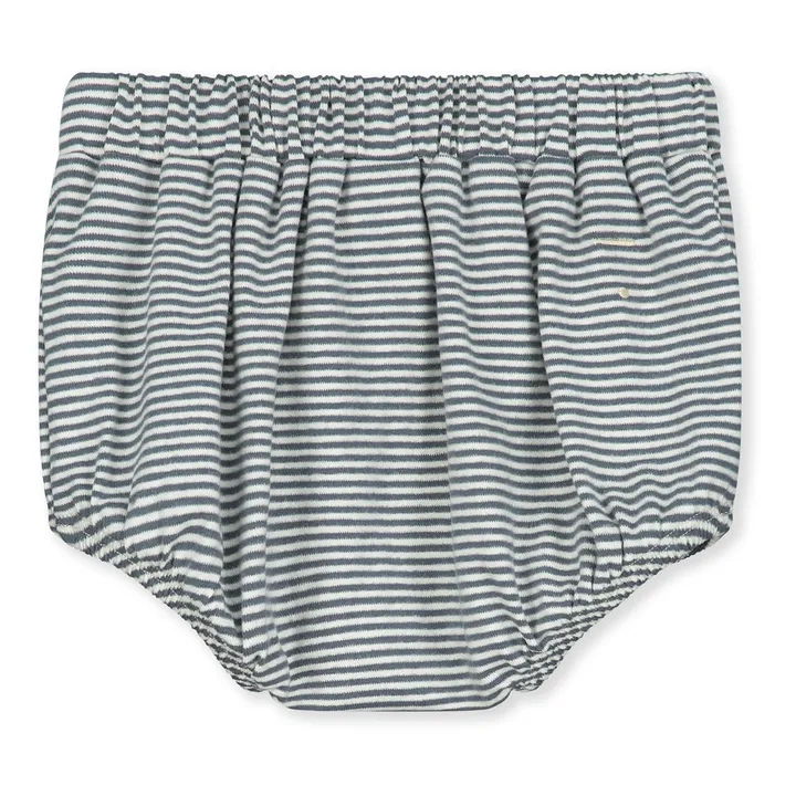 Gray Label Bloomer Rayé Coton Bio | Bleu gris