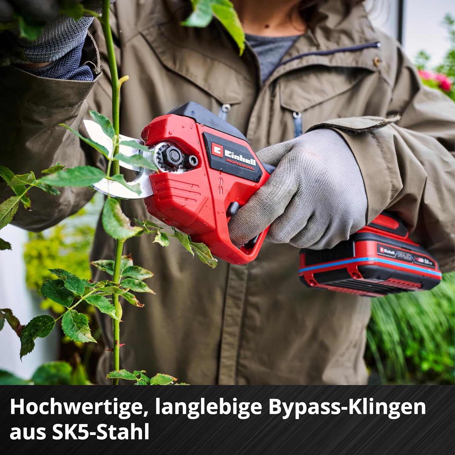 Einhell Professional Akku-Astschere GP-LS 18/28 Li BL-Solo Power X-Change (18 V, einstellbare Schnittkapazität, bis 28 mm Aststärke, Bypass-Klingen, Gürtelclip, ohne Akku)