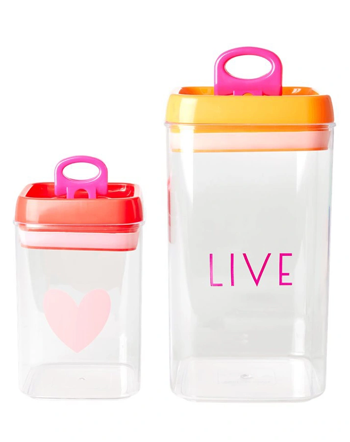 Vorratsdose LOVE 2er-Set in transparent/bunt