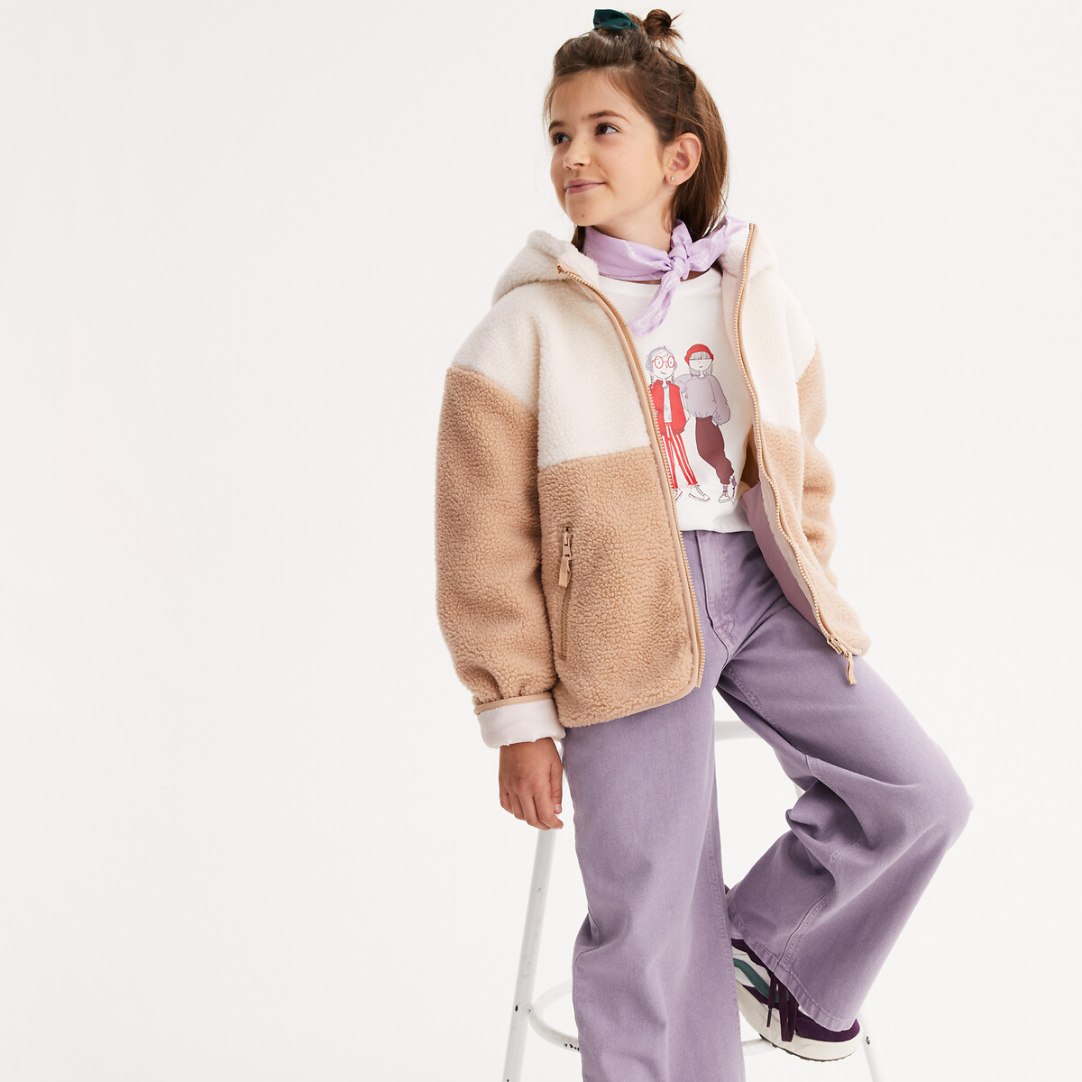 COLEÇÕES LA REDOUTE<br>Jas met kap oversized, em sherpa