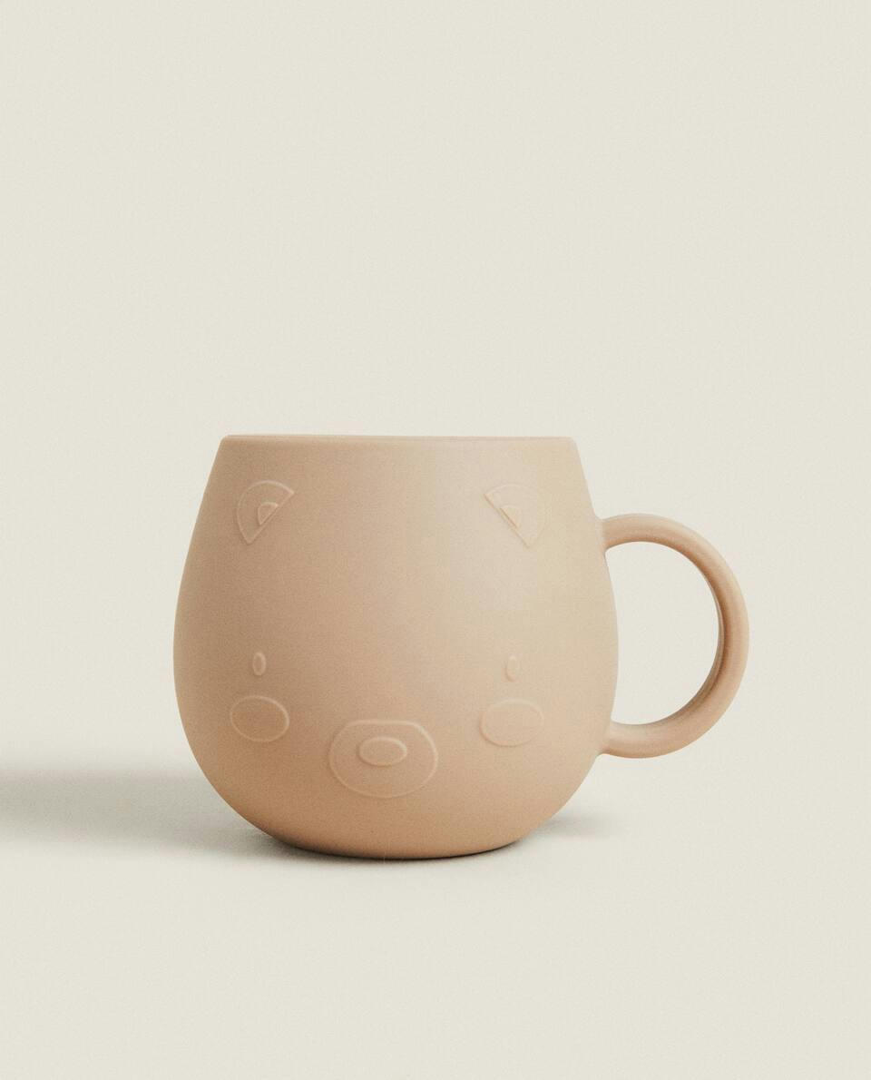 CANECA DE SILICONE COM URSO DE NATAL