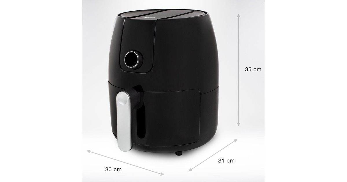 Princess182025 Aerofryer XXL heteluchtfriteuse  (Zwart/zilver, 4,5 liter)
