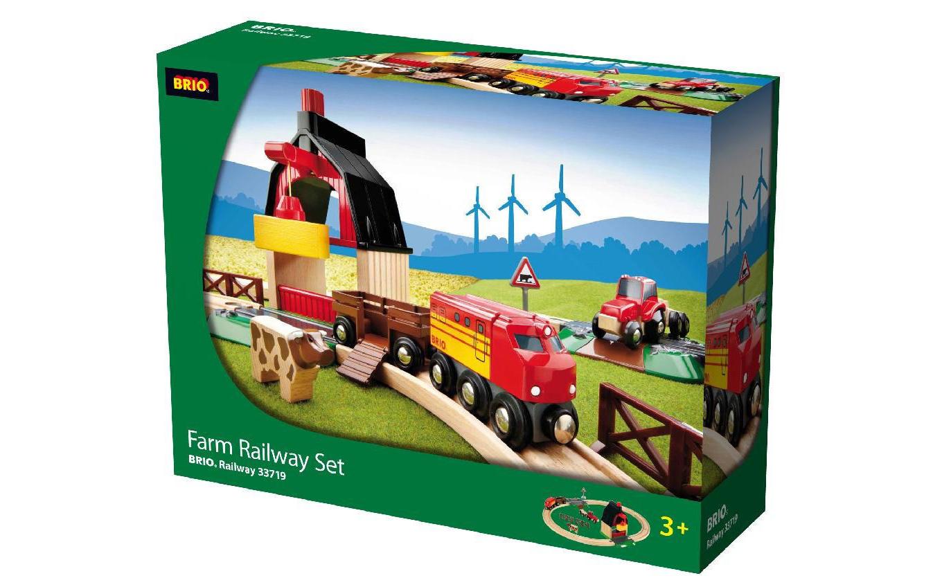 Eisenbahn Bauernhof Set20-teiliges Set mit Bahnstrecke und Scheune