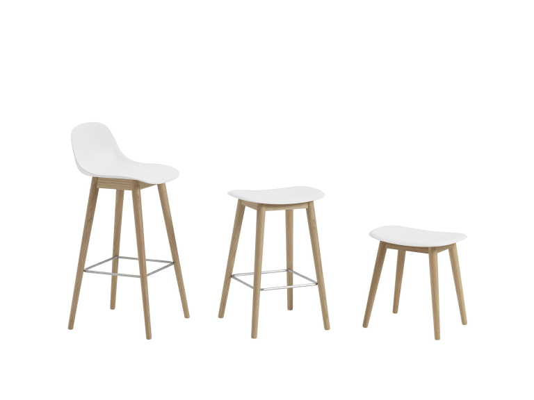 Muuto Fiber Wood barkruk 65cm zwart