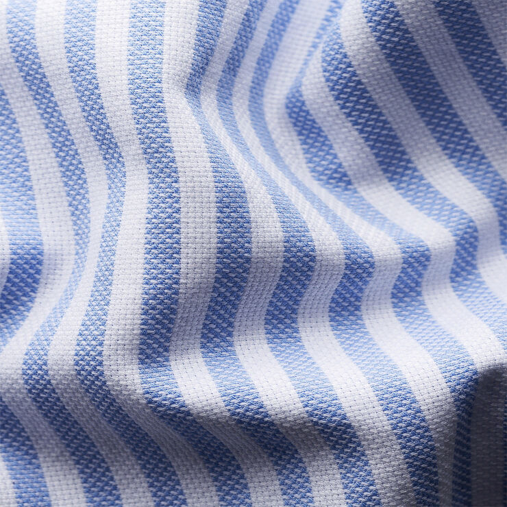 ETON Light Blue Striped Royal Oxford Shirt - Contemporary Fit Lyseblå