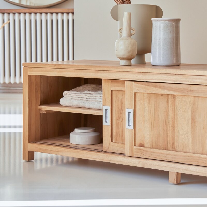 Meuble TV Coffee Tek en teck massif L 180 cm