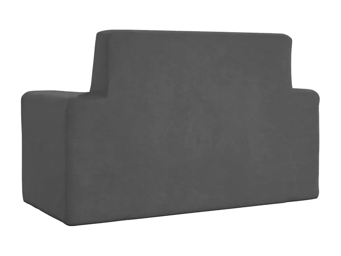 Canapé pour enfants à 2 places Anthracite Peluche douce