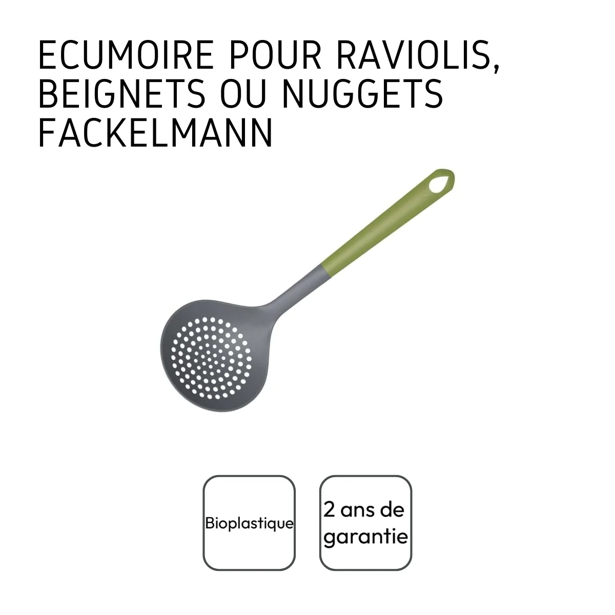 Ecumoire de cuisine en bioplastique 34 cm Gamme Zéro Fackelmann