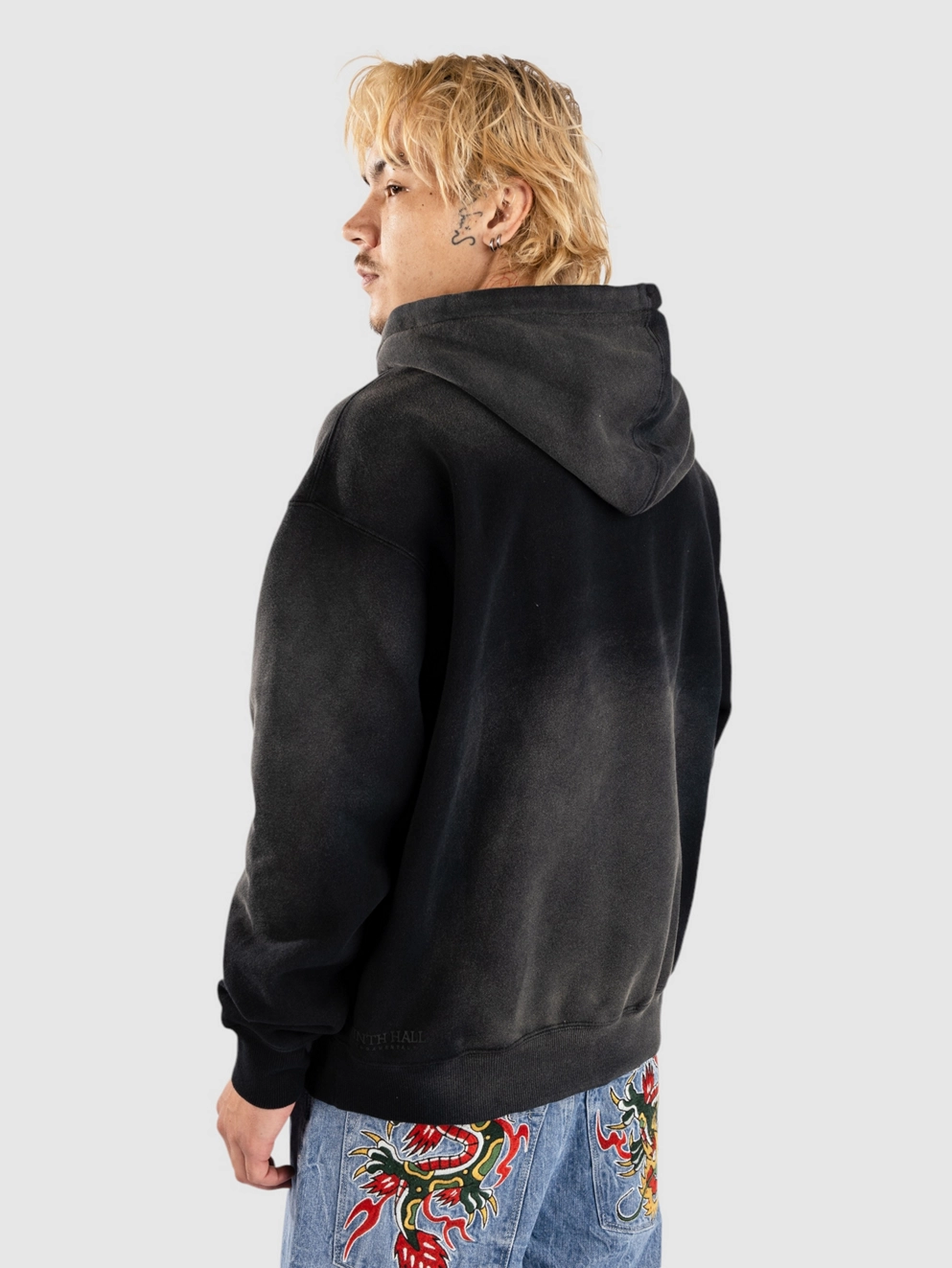 Ninth Hall Spray Zip Hoodie black