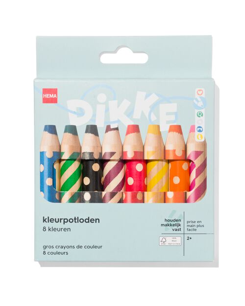 8 gros crayons de couleur