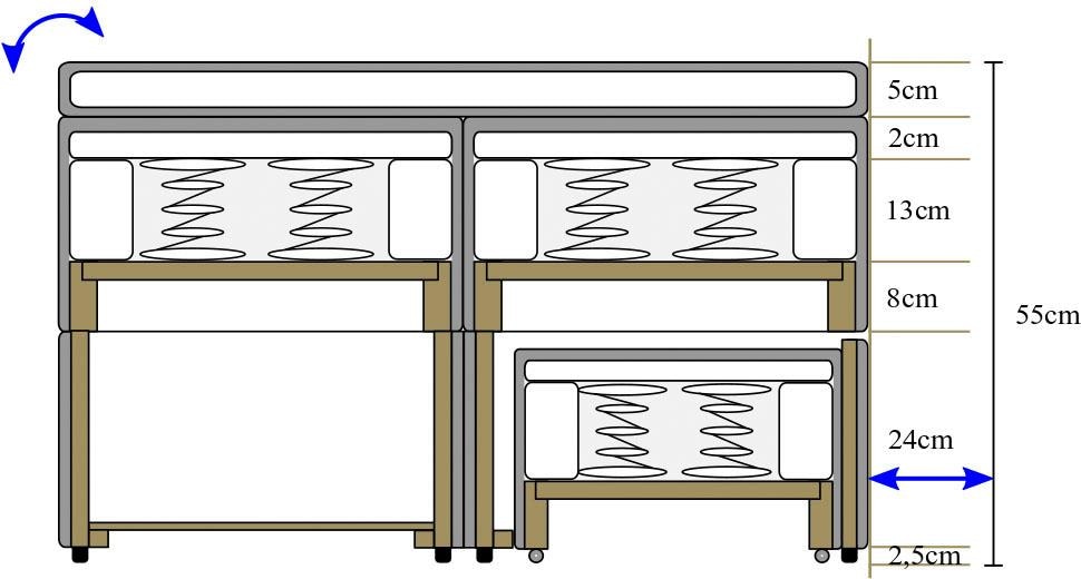 ATLANTIC home collection Boxspringbett »Lotte« mit Topper, Bettkasten und Gästebett