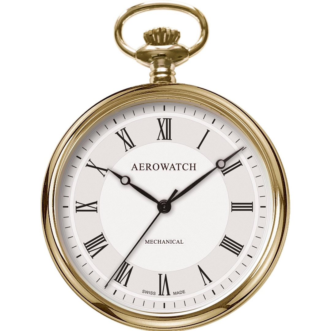 Aerowatch Taschenuhr Lépine Mechanical Goldig Ø 46mm