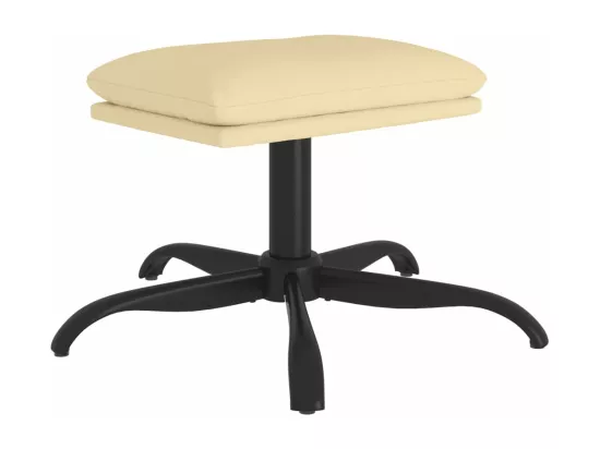 Repose-pied Blanc crème 60x60x36 cm Velours