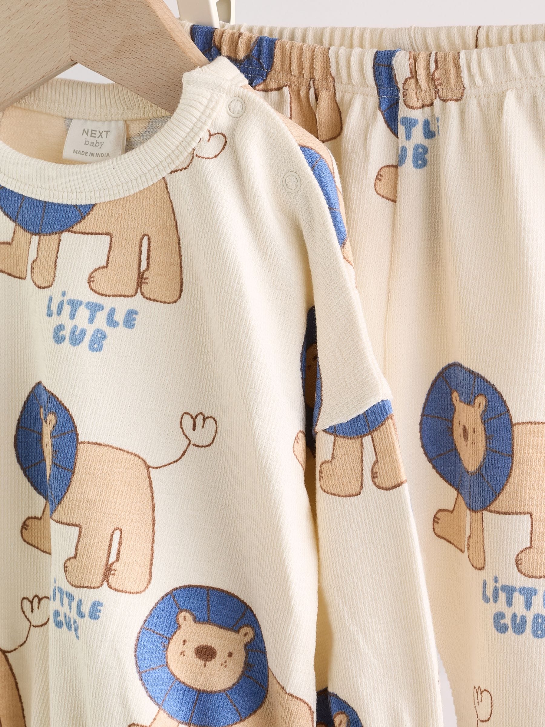 Blauw leeuw - Babyset van top en leggings van 100% katoen (0mnd-2jr)