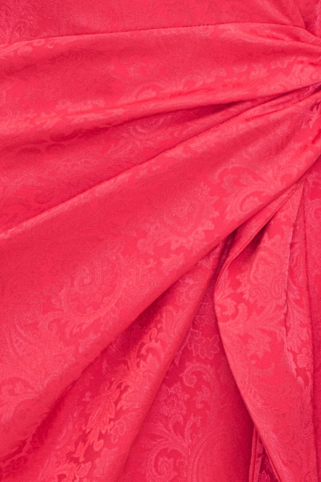 Karmamia Ivy Wrap Dress cerise paisley jacquard