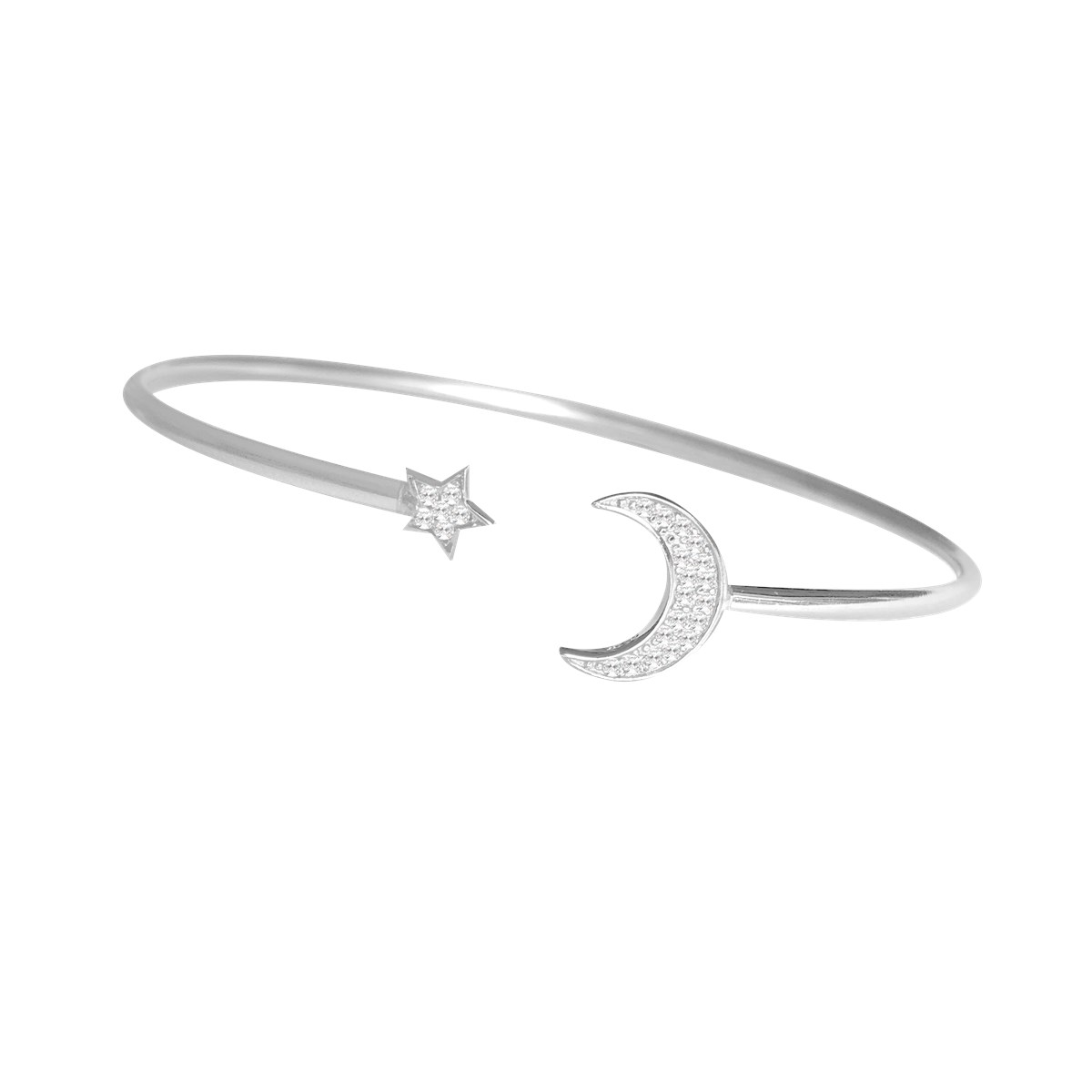 Bracelet jonc argent 925 et oxyde