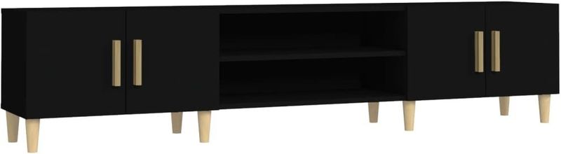 vidaXL - Tv-meubel - Zwart - Bewerkte Hout - 180x31,5x40 cm