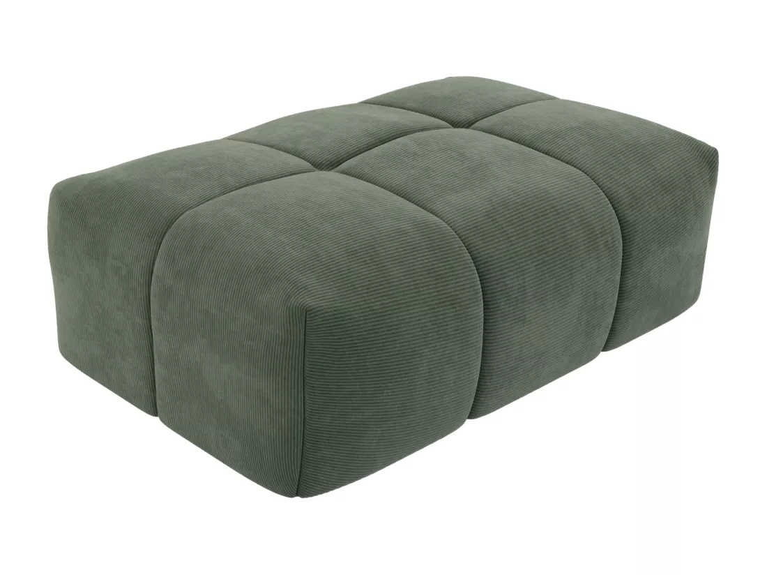 Pouf en velours côtelé vert NAEMIA de Maison Céphy