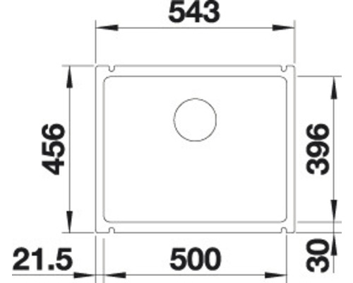 Blanco SUBLINE 500-U spoelbak, 530 x 456 mm, zwart, 523740