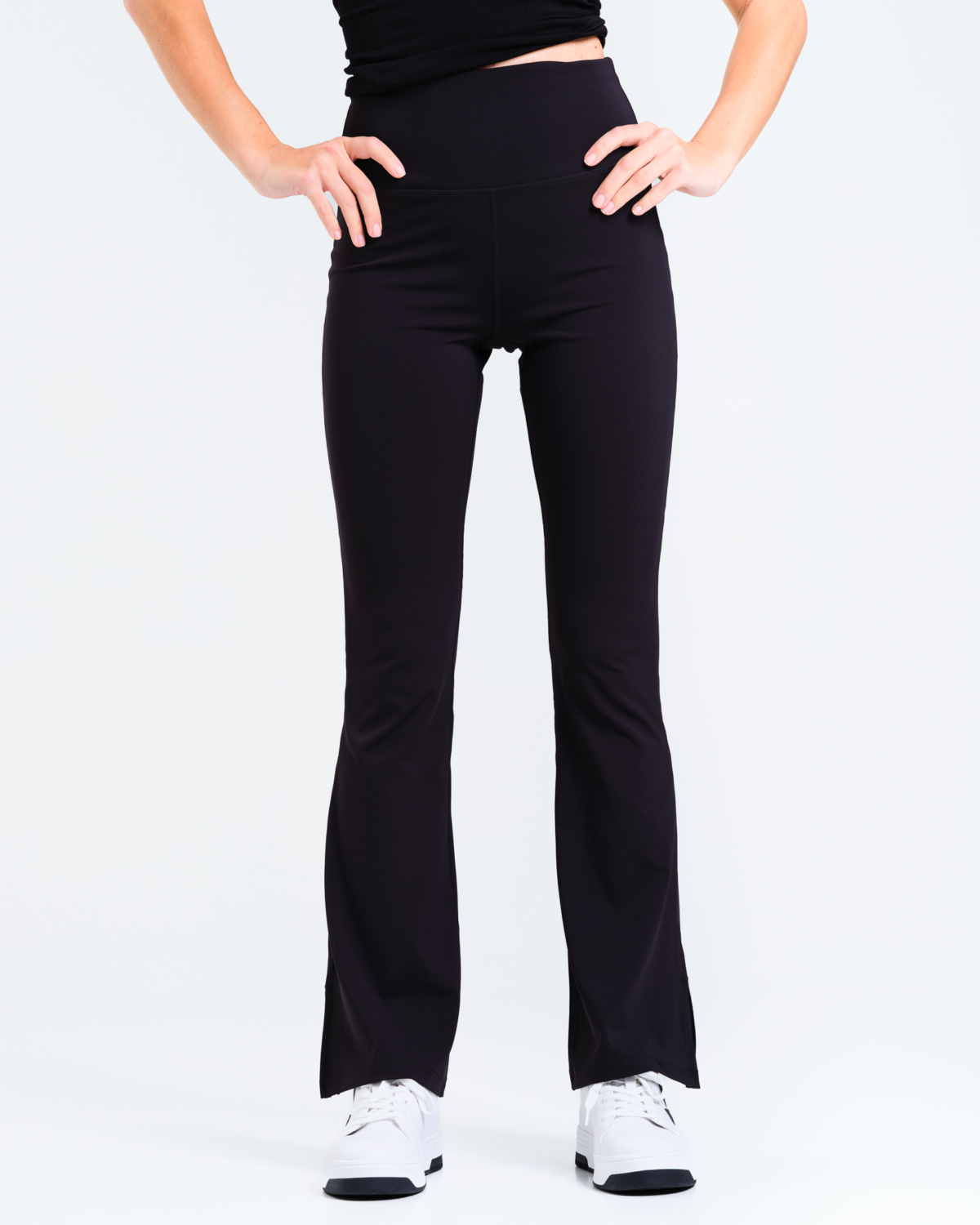 LEVITY Lotus Slit Flare Pants Black Beauty
