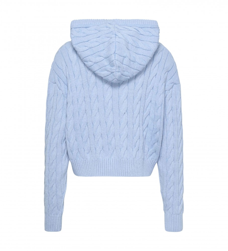 Moletom com capuz Tommy Jeans Cable Knit Azul
