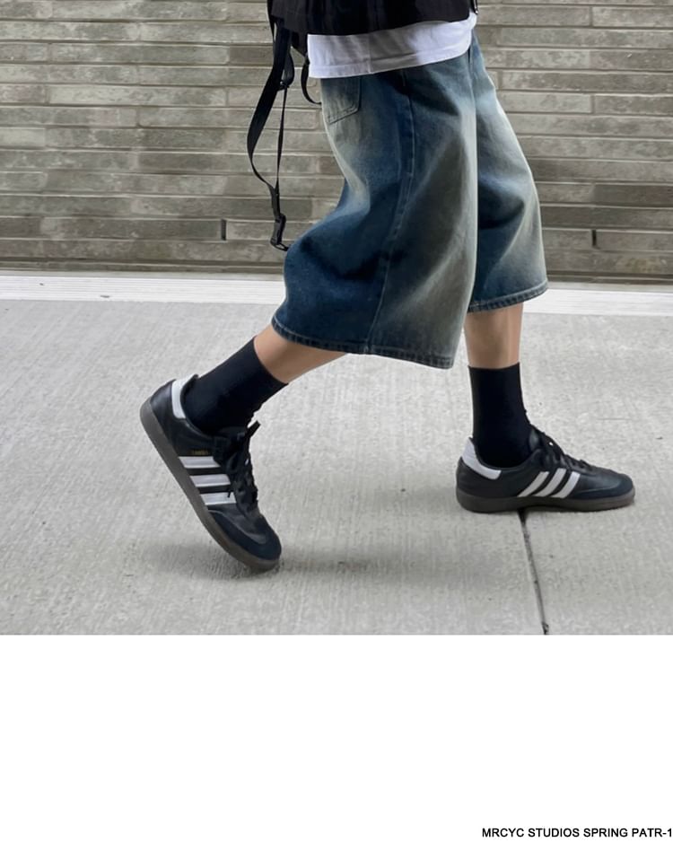 MRCYC - Mid Rise Washed Wide Leg Jorts