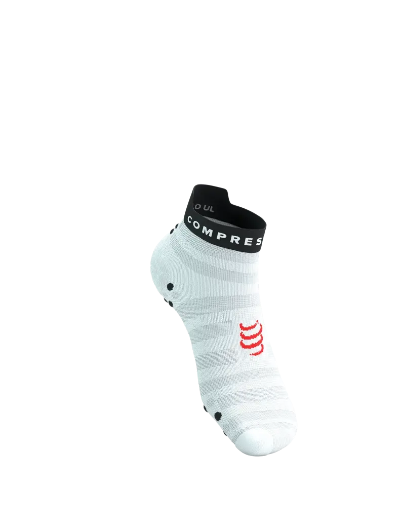 Compressport Pro Racing v4.0 Ultralight Run Low Compressiesokken Wit/Rood/Zwart