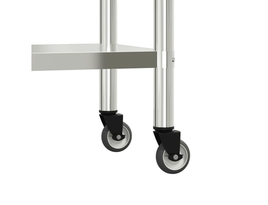 VIDAXL - Mobilier de cuisine Table de travail de cuisine avec roues 110x55x85 cm inox