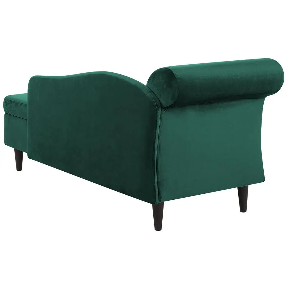 LUIRO - Chaise longue - Groen - Linkerzijde - Fluweel