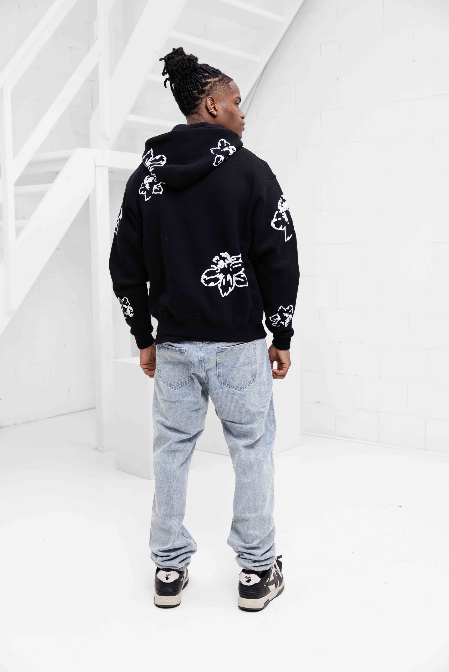 Croyez Flower Zip-Hoodie Heren Zwart
