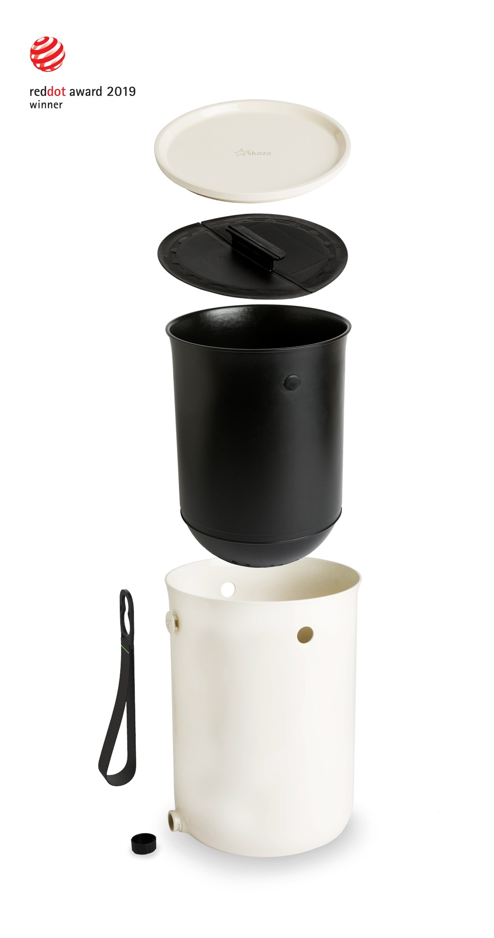 Skaza 019840008 composteurs bokashi organko 2 avec 1kg d'activateur blanc-9.6l