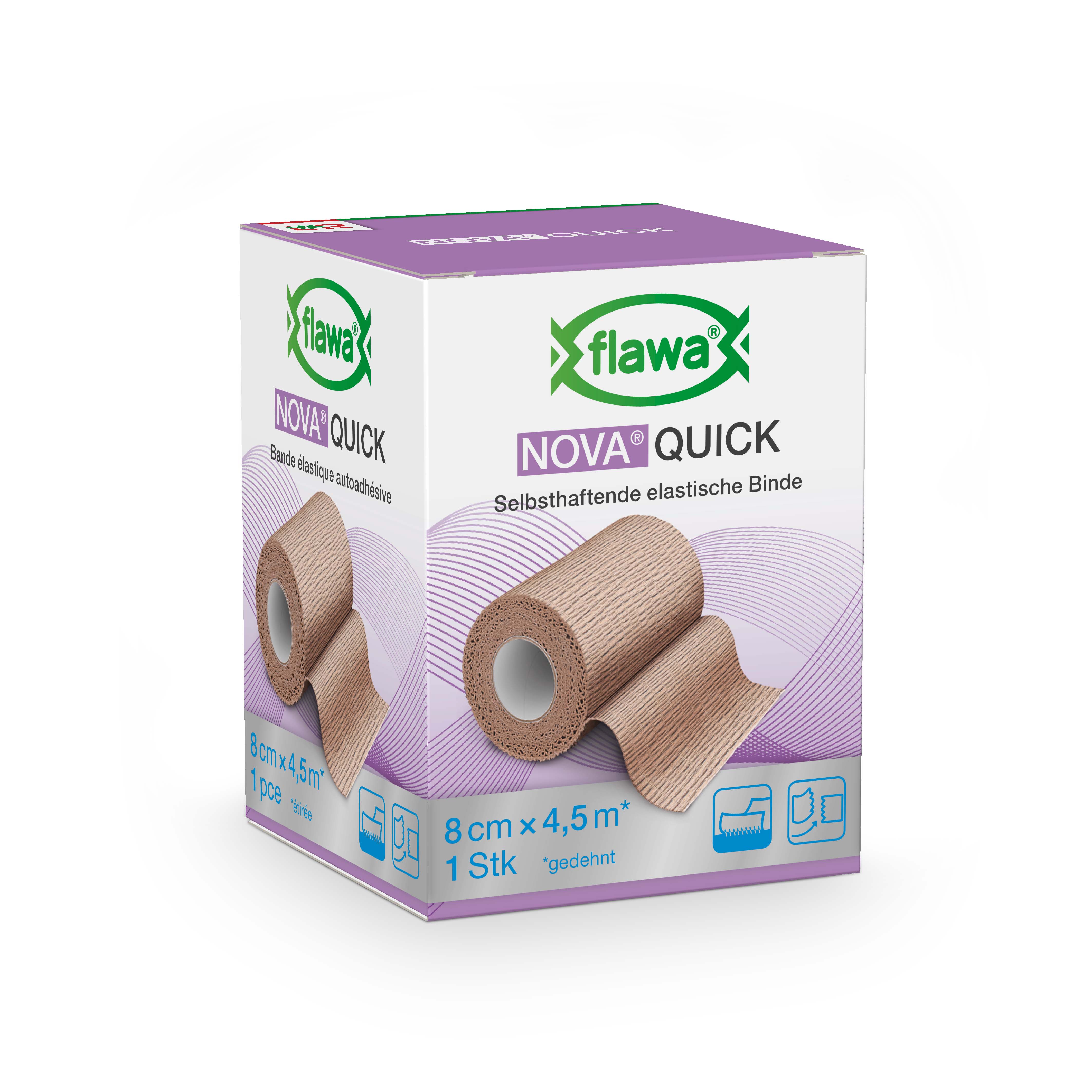 FLAWA Quick kohäsive Reissbinde 8cmx4.5m hautfarbig 1 Stk