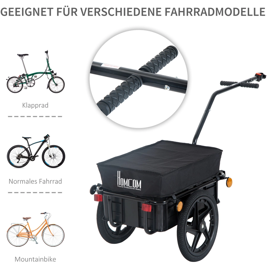 HOMCOM Lastenanhänger schwarz