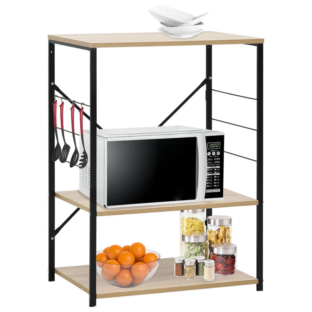vidaXL Magnetronkast Zwart en Eiken 60x39,6x79,5 cm