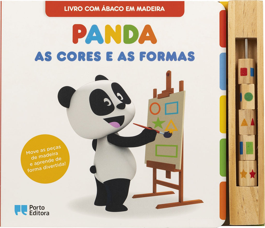 Canal Panda - as Cores e as Formas de Diana Almeida - Livro com Ábaco em Madeira