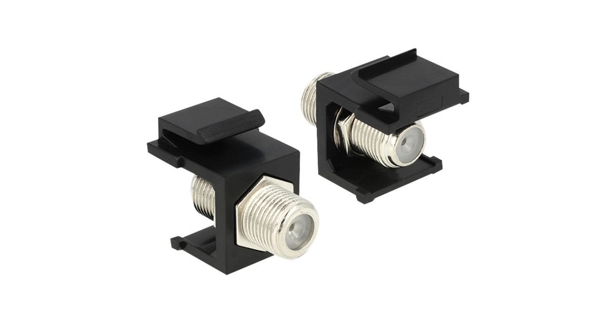 DeLOCKKeystone module F female > F female adapter  (Zwart, 86350)