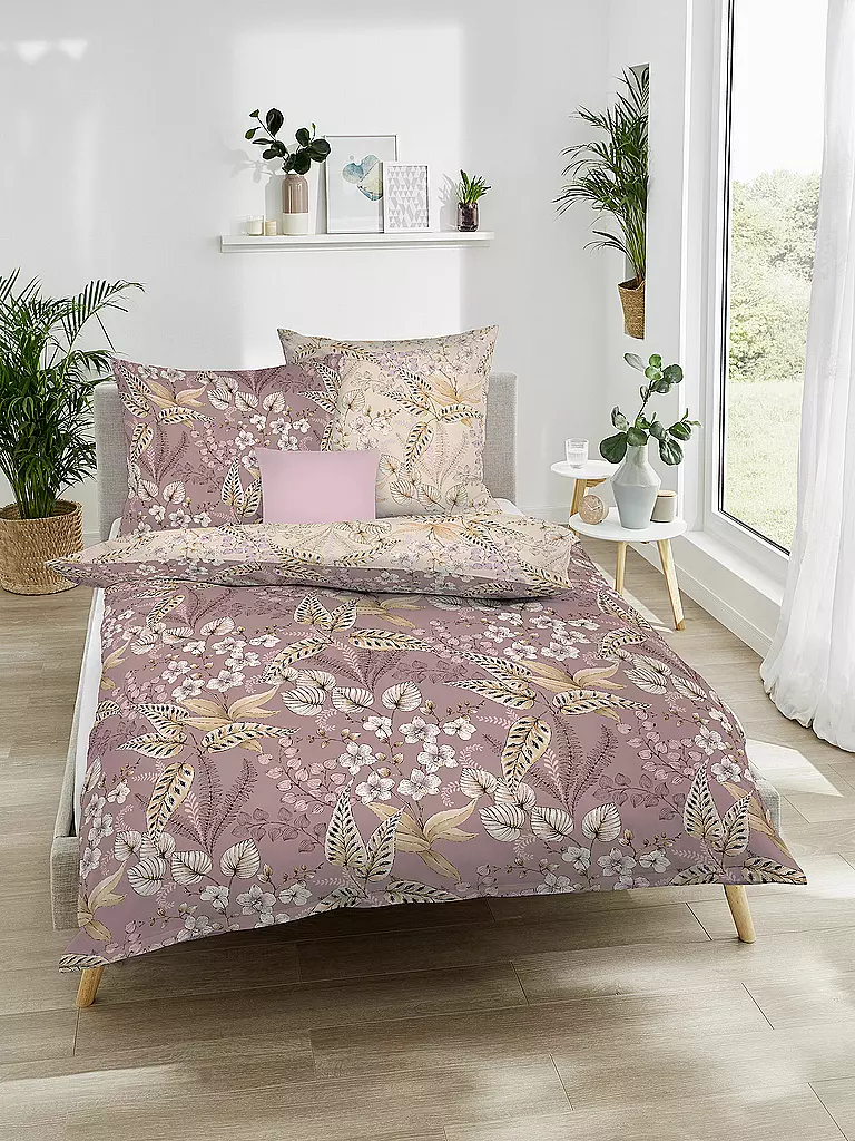 KAEPPEL Flanell Bettwäsche 70x90cm/140x200cm FELIA Rosenholz rosa