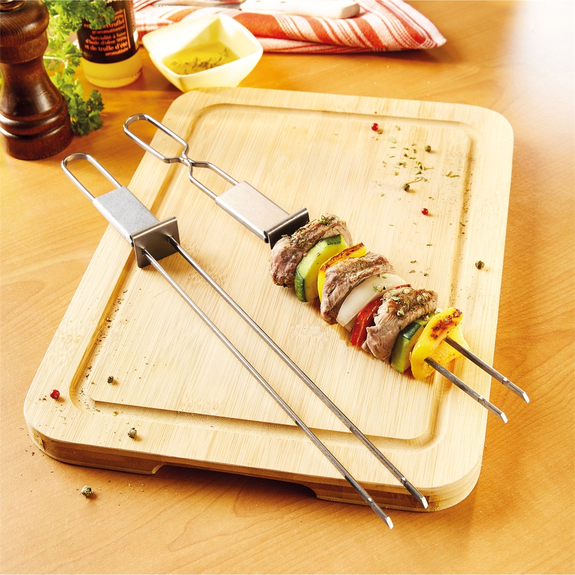 4 brochettes à coulisse