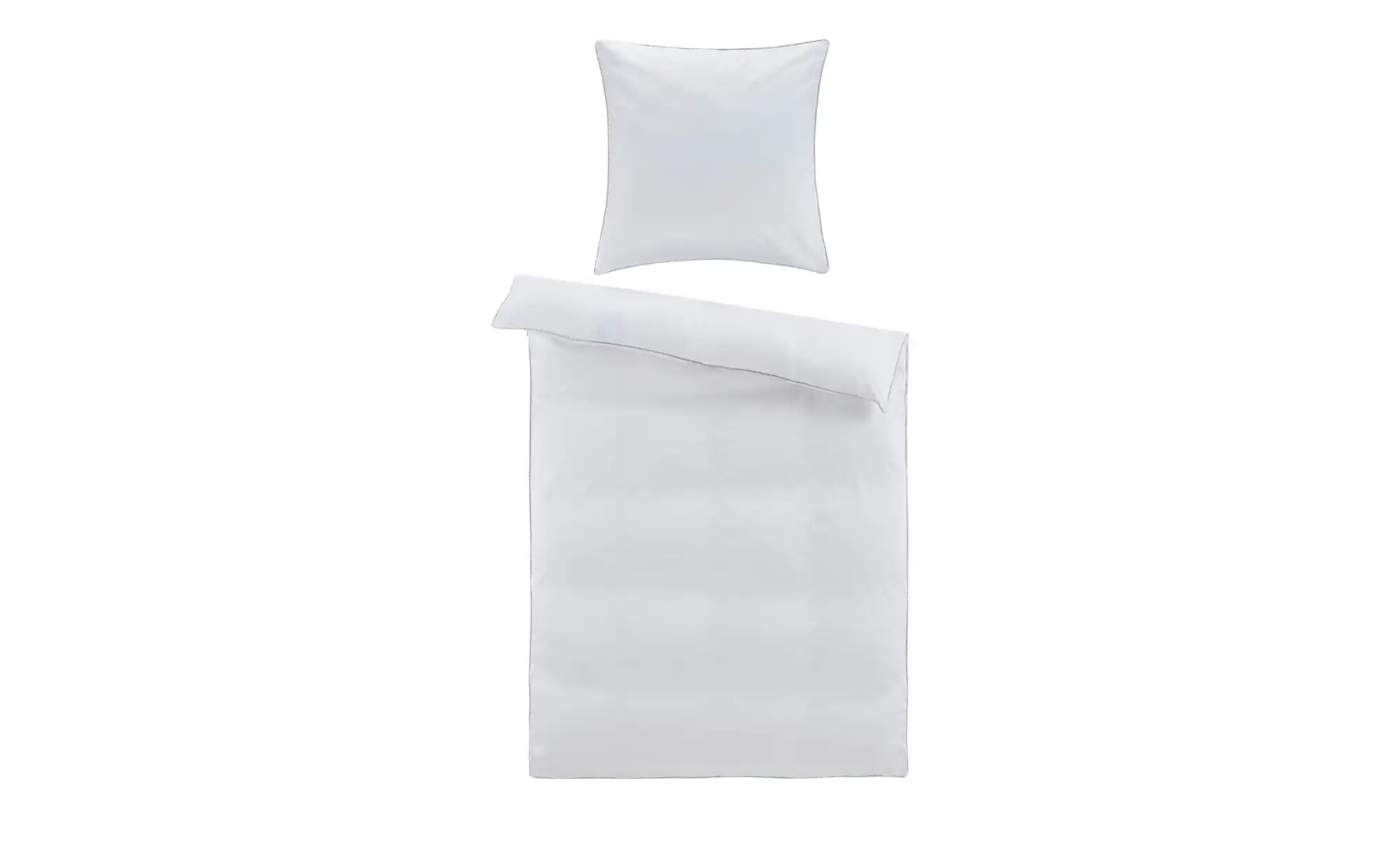 HOME STORY Satin Wende-Bettwäsche Solid Piping