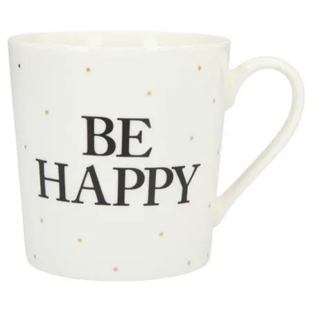 Depesche Porzellan Becher mit Sprüchen - Be Happy