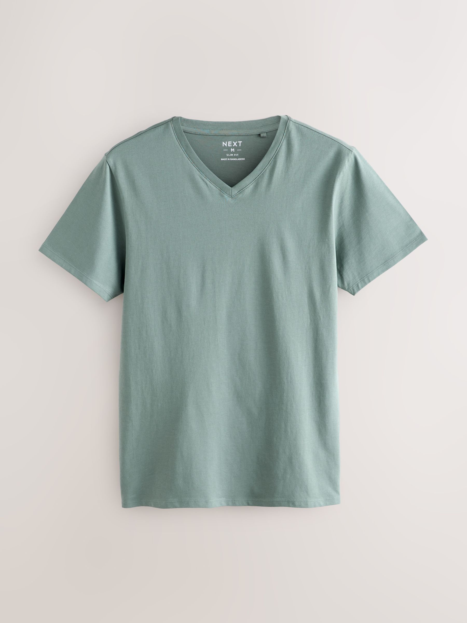 Blauw - Verpakking van 5 slim-fit 100% katoenen T-shirts met V-hals en laagjes