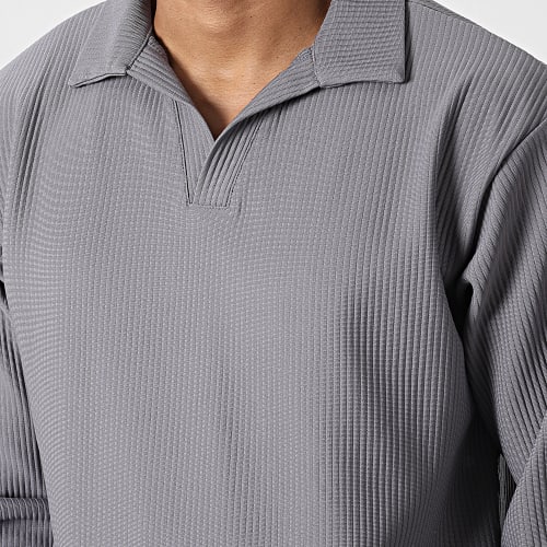 Polo Manches Longues TS-024 Gris