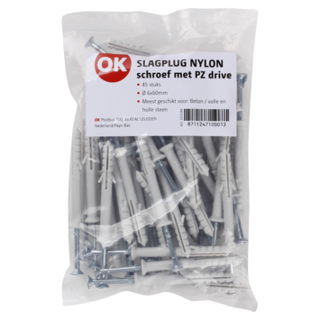 OK slagplug 6x60mm/ 3,7x65mm 45ST
