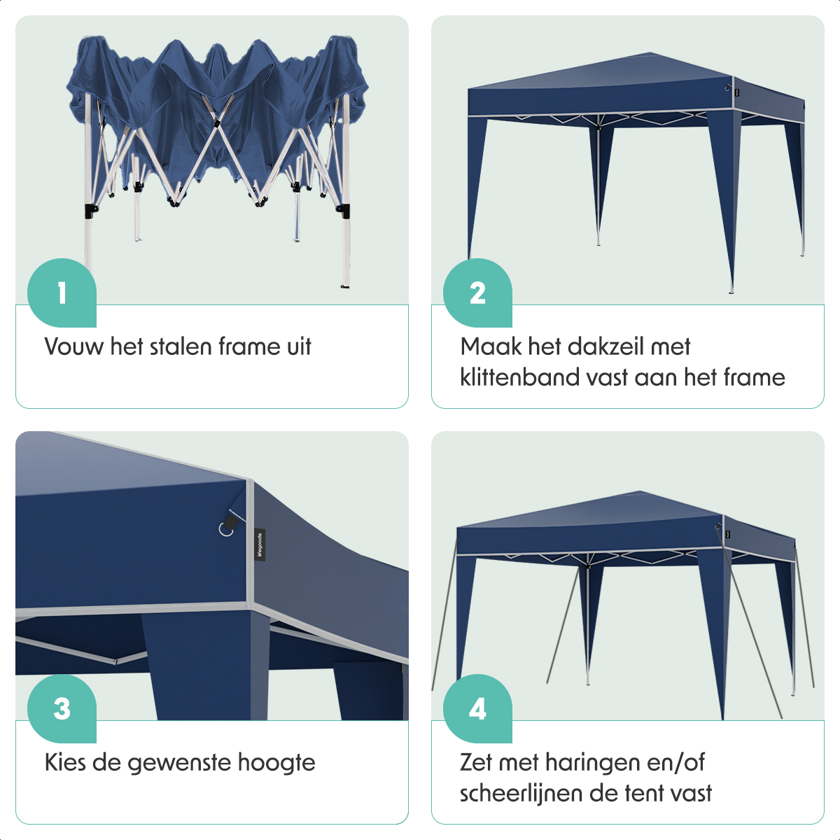 LifeGoods Plus 3x3 m partytent - Blue