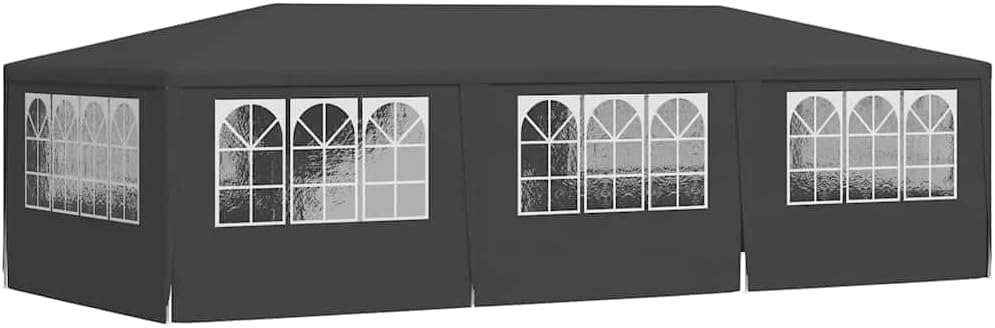 vidaXL Profi Partyzelt mit Seitenwänden UV-beständig Wasserbeständig Pavillon Festzelt Gartenpavillon Gartenzelt Garten Bierzelt 4x9m Anthrazit 90g/m²