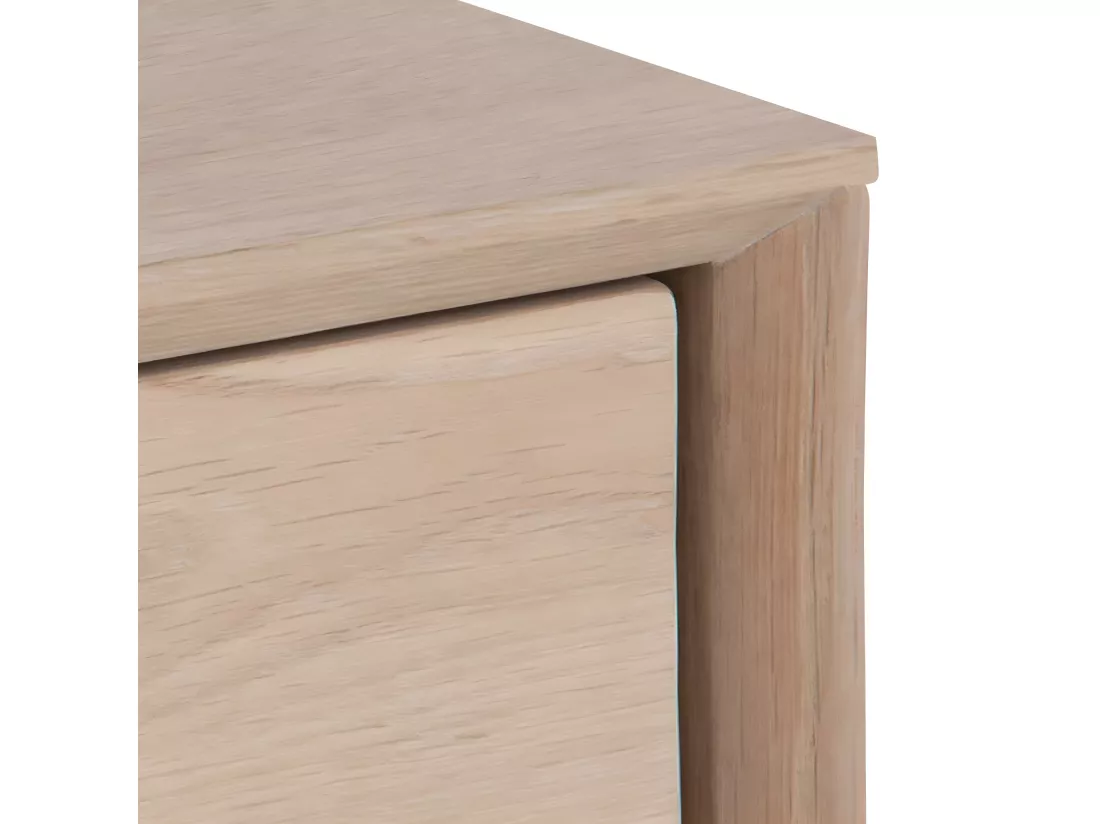 Trogon - Table de chevet murale 1 tiroir, 1 niche en bois - Bois blanchi
