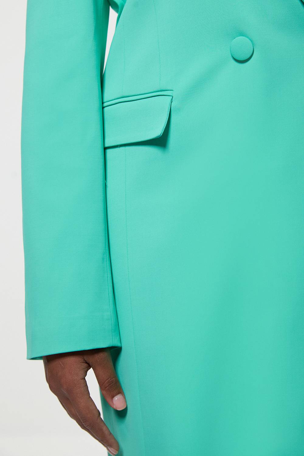 KarenMillen Robe mini blazer pour grande taille, soignée, ajustée, à double boutonnage et détails Sinch