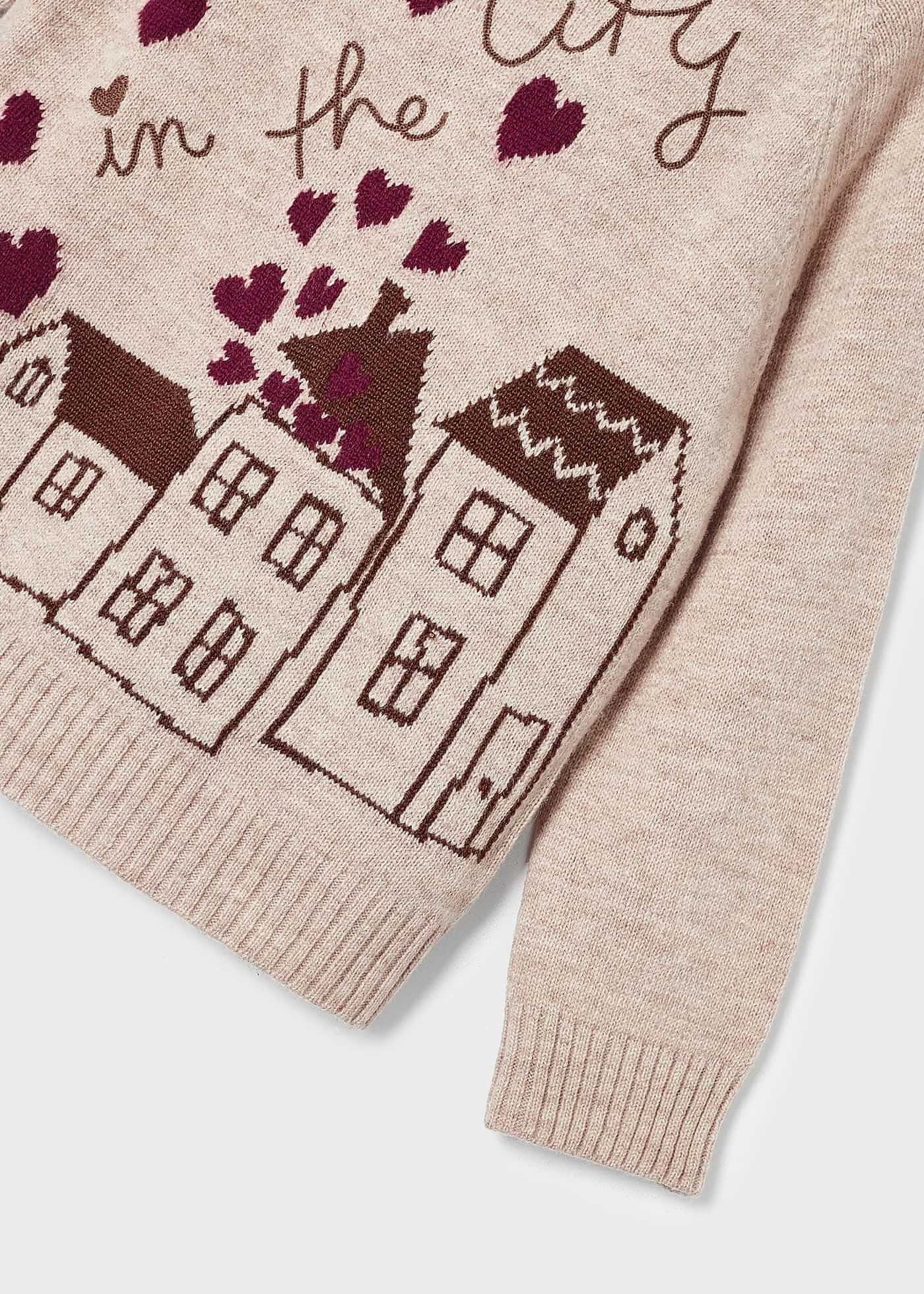 Vestido infantil com suéter em intársia